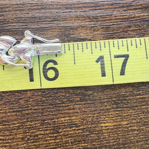 VTG Sterling Silver 925 Puffed Panther Link Chain Necklace Size 16.25" Length - Picture 11 of 14